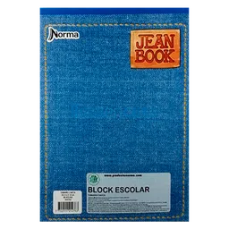 Block Escolar Jean Book Cuadriculado Tamaño Carta x80 Hojas.