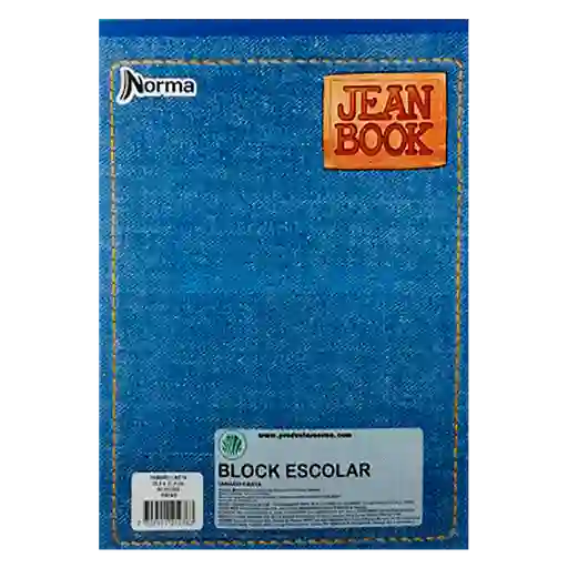 Block Escolar Jean Book Cuadriculado Tamaño Carta x80 Hojas.