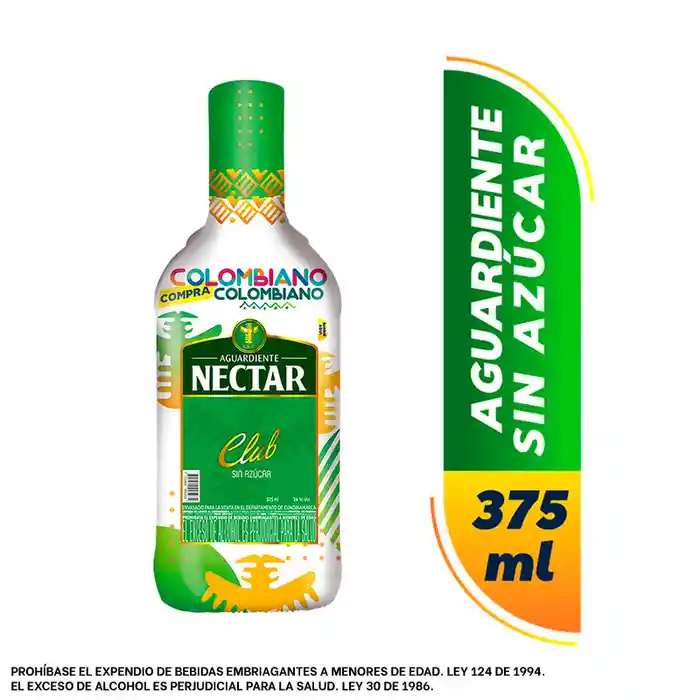 Nectar Aguardiente Verde 375Ml.