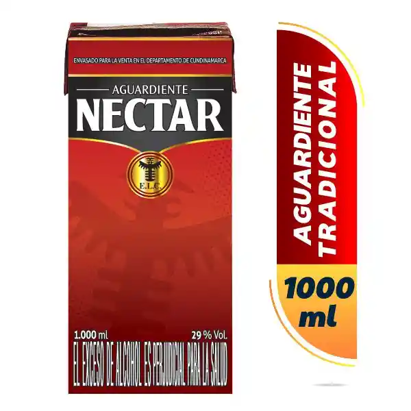 Nectar Aguardiente Rojo Litro 1000Ml.