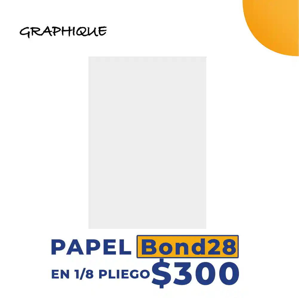 Papel Bond 28 En 1/8 De Pliego