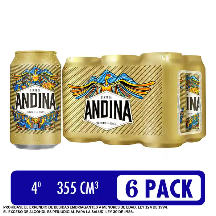 Andina Sixpack Cerveza Lata X 355 Ml