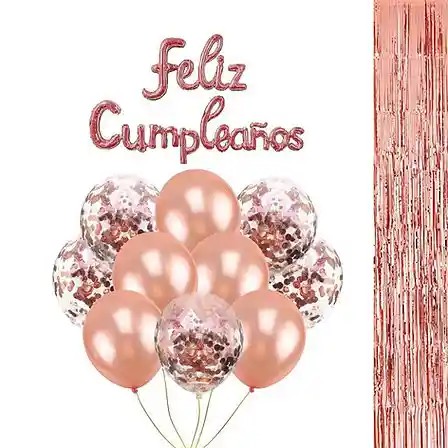 Kit Decoración Cumpleaños Clásico Rosa