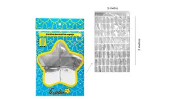 Cortina Metalizada Fiesta 1 Mt X 2 Mt Cuadros Backing Plateada
