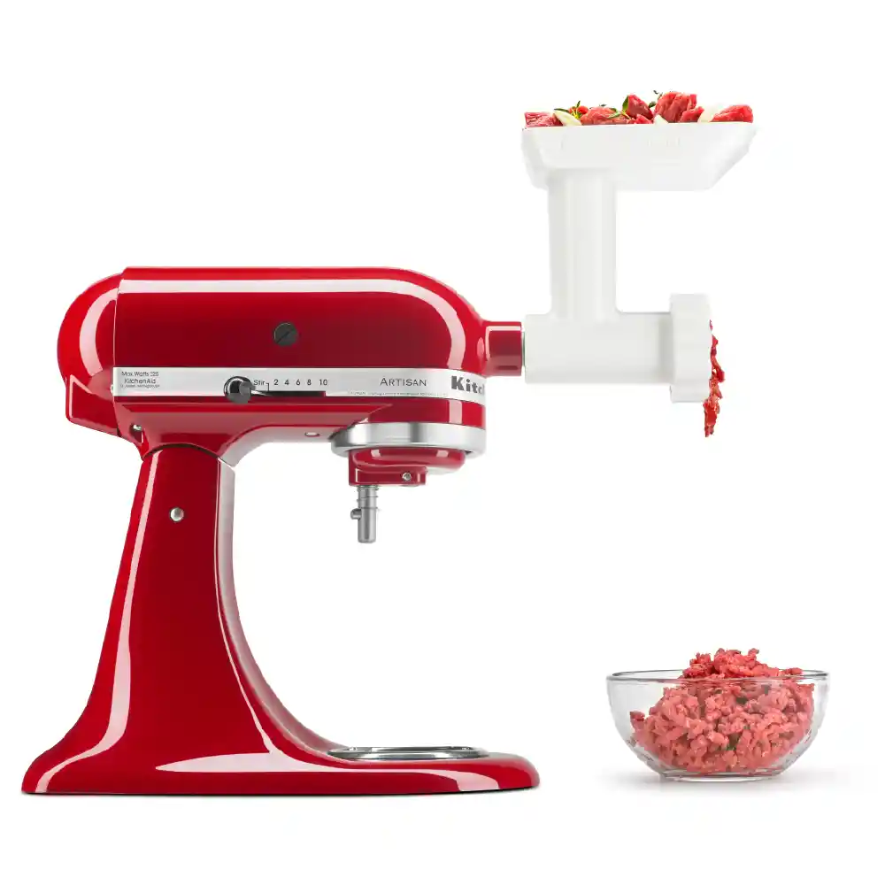 Kitchenaid Combo Batidora Artisan Rojo Imperial 4.7 Lts + Aditamento Molino De Alimentos |