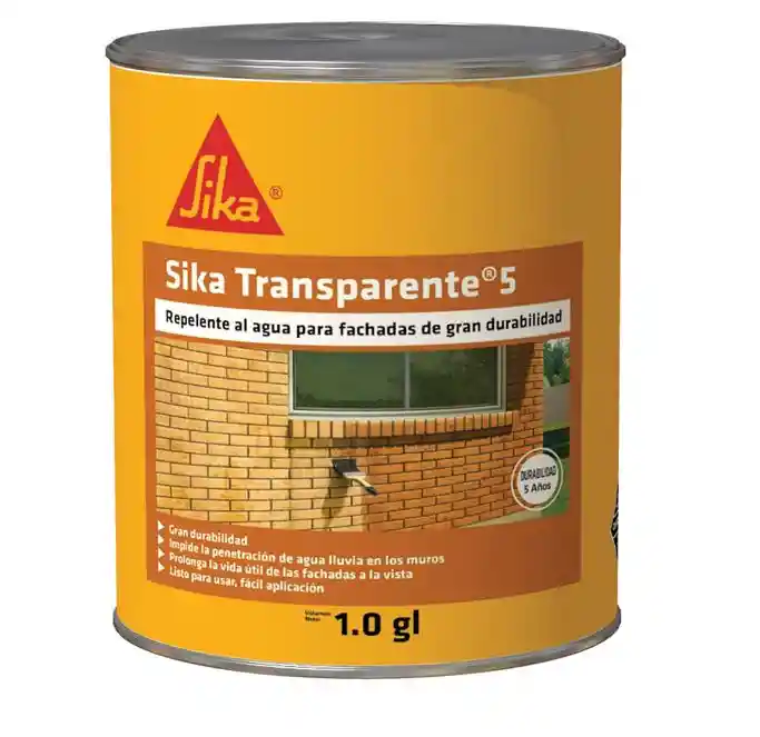 Sika Transparente-5 Repelente Agua Incoloro Fachadas 1gl