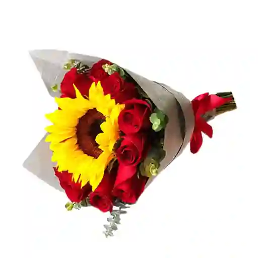 Ramillete de Rosas y Girasol