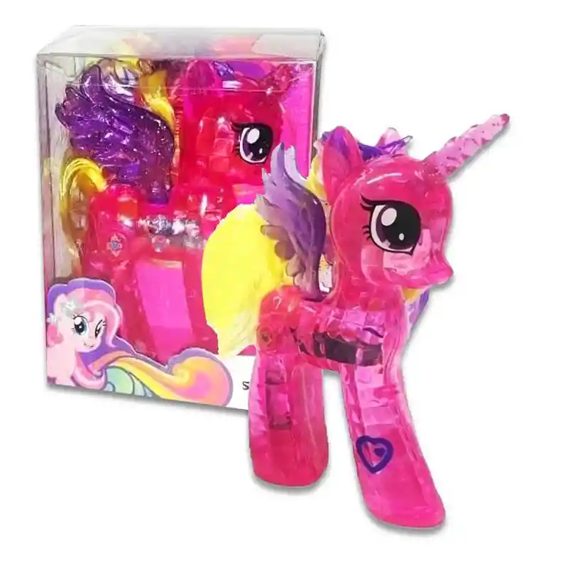 UNICORNIO LITTLE PONY ROSADO  LUCES COLECCIÓN JUGUETERÍA NIÑAS