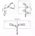 North Bayou Soporte Dos Brazo Monitor Doble H160 Led-Lcd