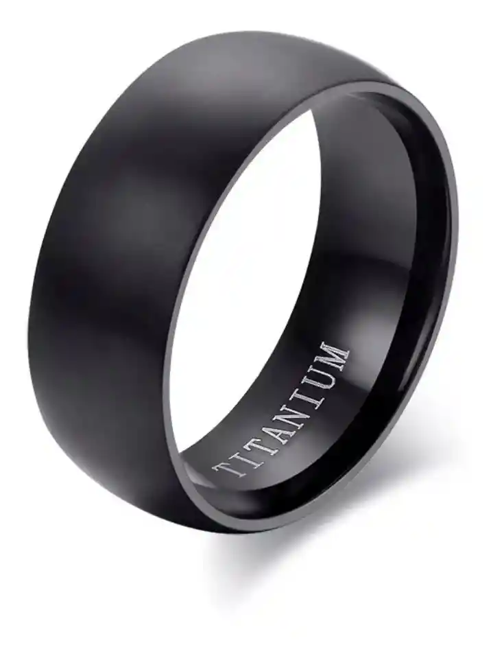 Anillo Acero Inoxidable Titanio Negro Hombre/Mujer-7