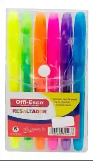 Estuche de RESALTADORES , Offi-Esco X6 Unds