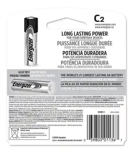 pila Alcalina Max C2 Energizer