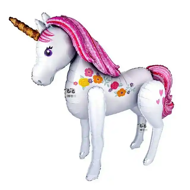 Globo Unicornio Metalizado Armable 120x130 Cm Gigante