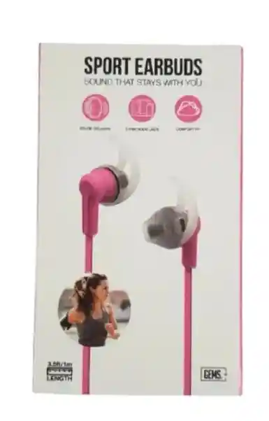 Auriculares Audifonos Deportivos Sport Earbuds Importadosus Color rosa