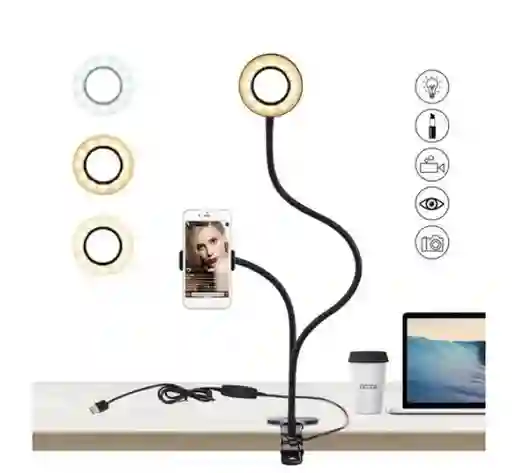 Aro De Luz Con Soporte 9cm Para Cejas, Pestañas, Maquillaje, Limpiezas Faciales, Selfie, Tiktok, Celular