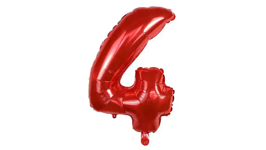 Globos Metalizados De Números Rojo 40cm