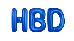 GLOBO HBD EN COLOR AZUL 42 X LETRA CUMPLEAÑOS