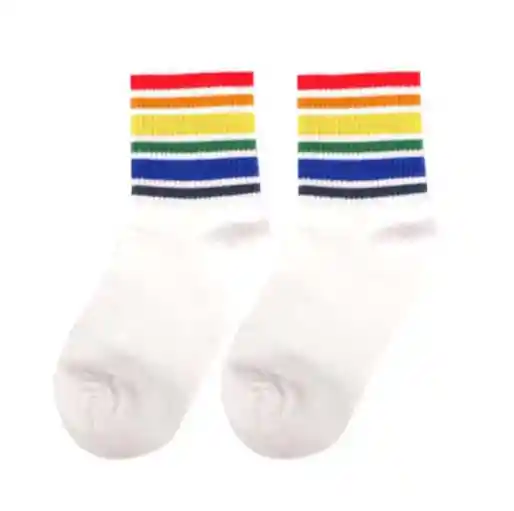 Medias Rainbow White