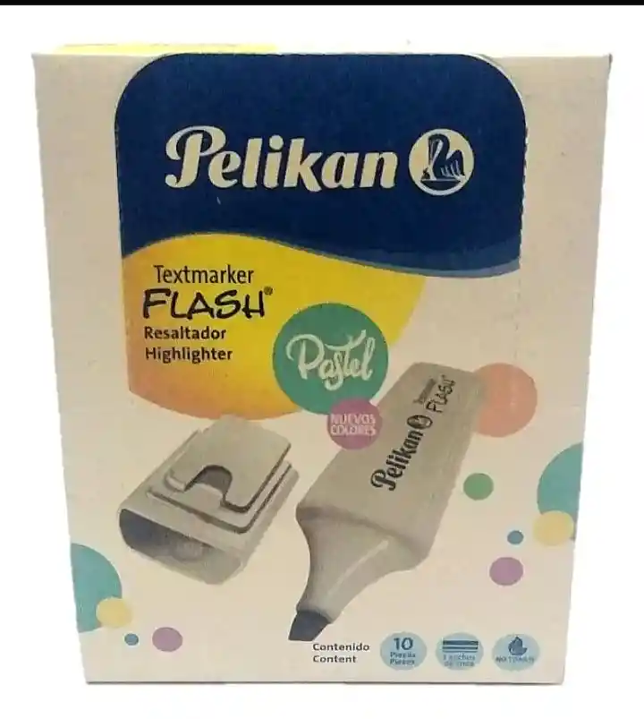 Pelikan Marcador Resaltador Acero Flash Pastel Caja X 10 Un