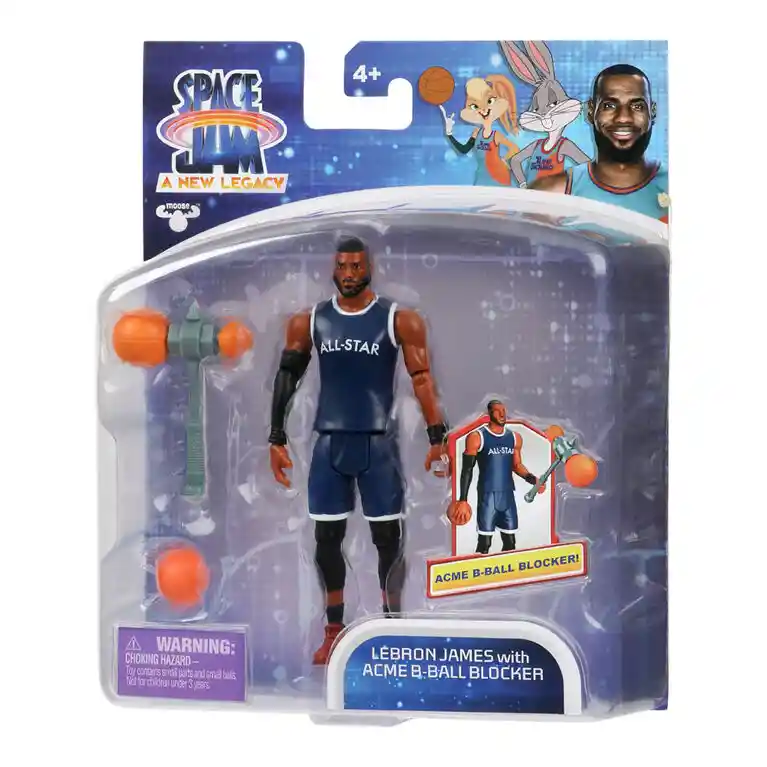 FIGURA SPACE JAM 5" LEBRON CON CON BLOQUEADOR ACME B-BALL