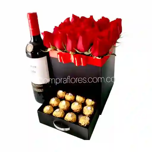 Caja Lux de rosas completa