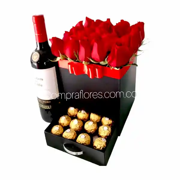 Caja Lux de rosas completa