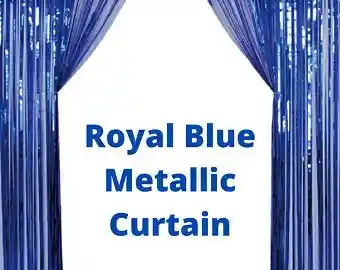 Cortina Metalizada Para Fiesta - Celebración Cumpleaños Azul