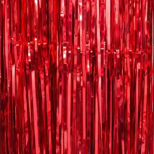 Cortina Metalizada para fiesta - celebración cumpleaños Rojo