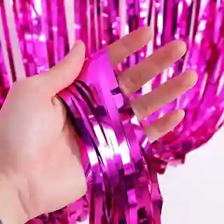 Cortina Metalizada para fiesta - celebración cumpleaños Fucsia