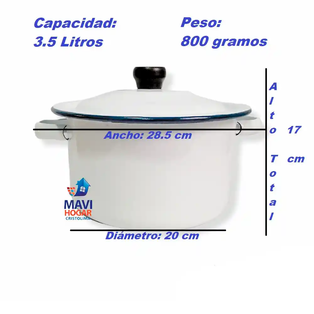  Olla Esmalte/peltre # 20 Cheff Ideal Hervir Agua 3.5 Litros