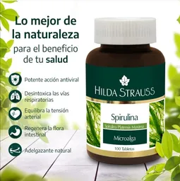 Spirulina Hilda Strauss 550gr frasco x 100 pastillas