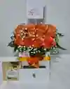 Caja de rosas con cajón
