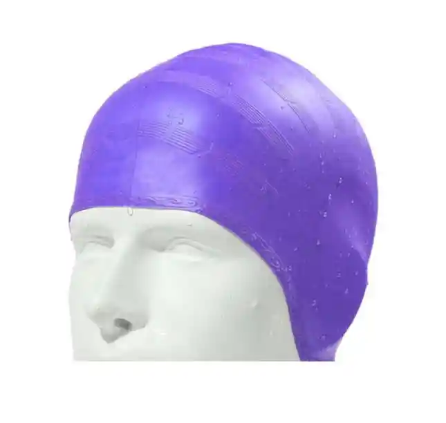 Gorro Natación Silicona Para Adulto Con Orejera - Morado