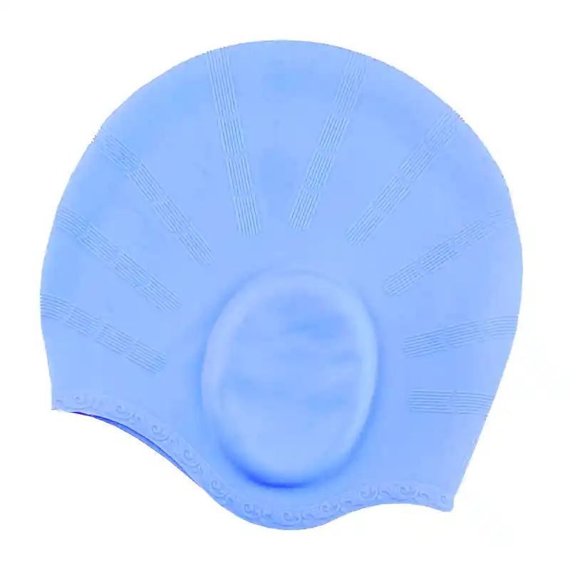 Gorro Natación Silicona Para Adulto Con Orejera - Azul Medio