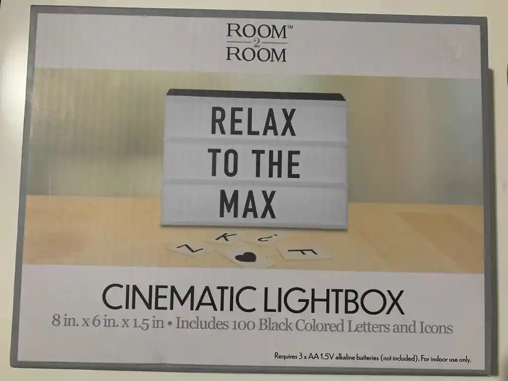 Cine Light Box Caja De Luz Letrero Cinematic Letras Avisos