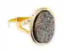 Anillo Ovalo PIEDRA VOLCÁNICA Gris GOLDFILLED 1420