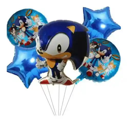 Globo Metalizado Sonic X 5 Unidades