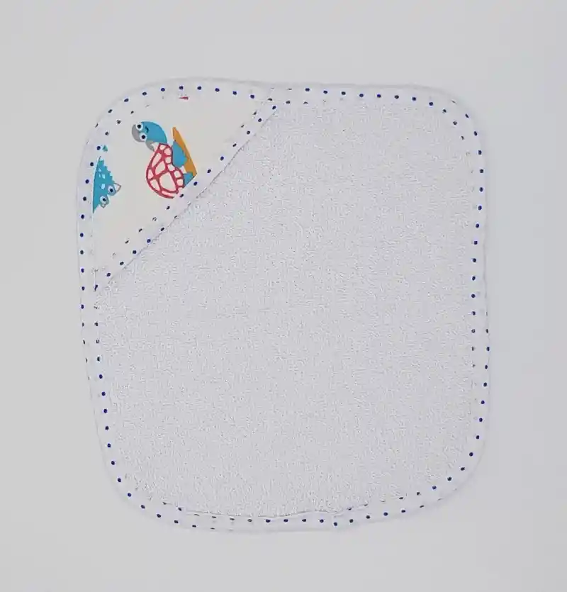 Toalla Facial Bebé Doble-secado Borde Blanco Animalitos Variados