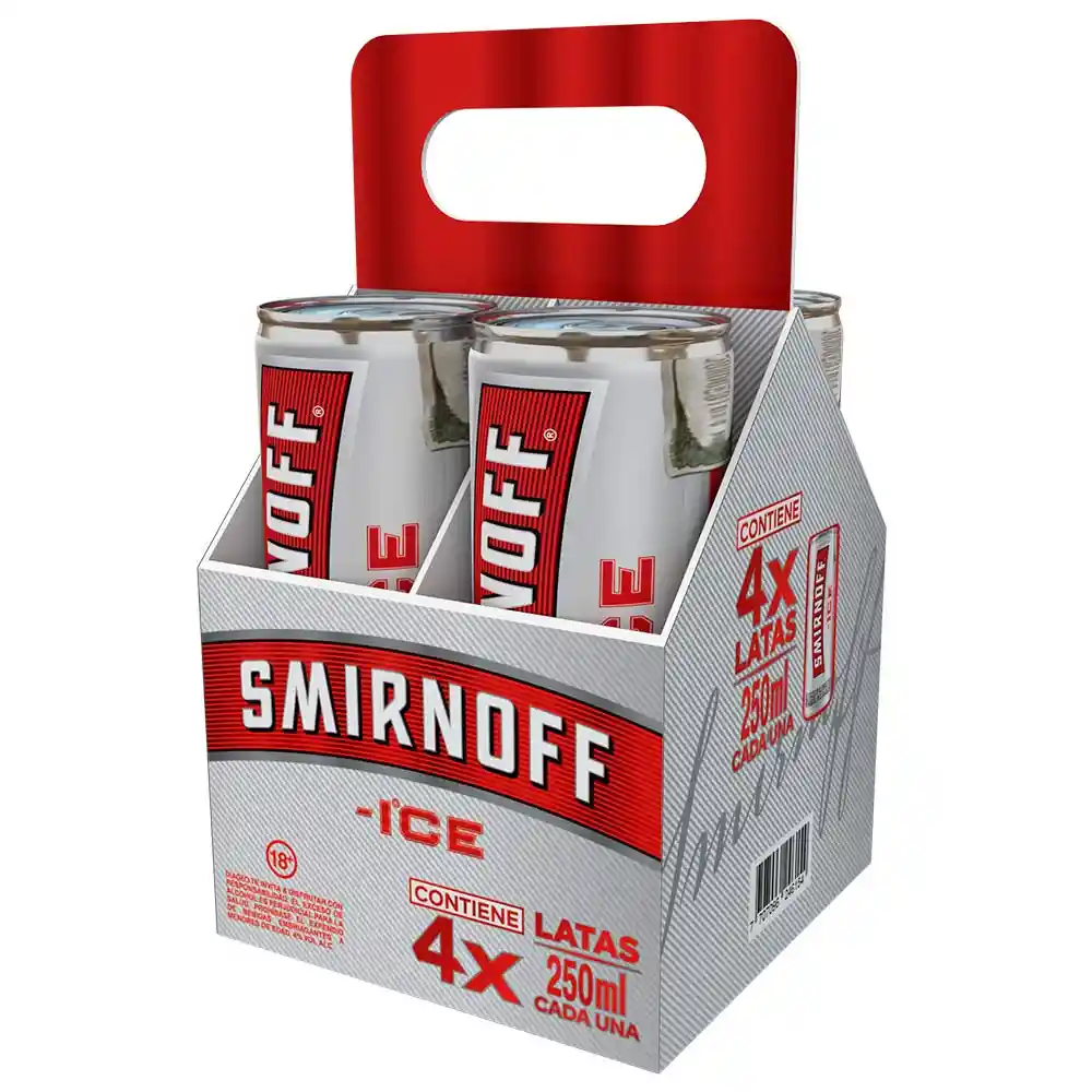  Vodka Smirnoff ice original x4und x250ml c-u