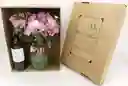 Flores Caja De Regalo Bouquetfrescas, Vino Tinto Y Jarron