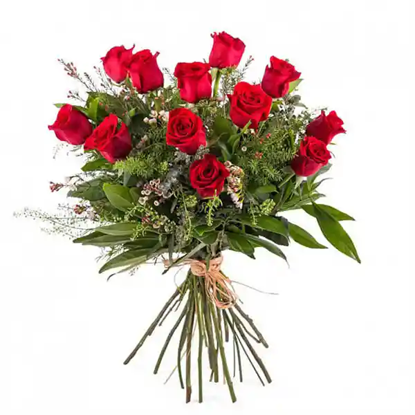Arreglo Floral 12 Rosas Rojas Amor en Ramo
