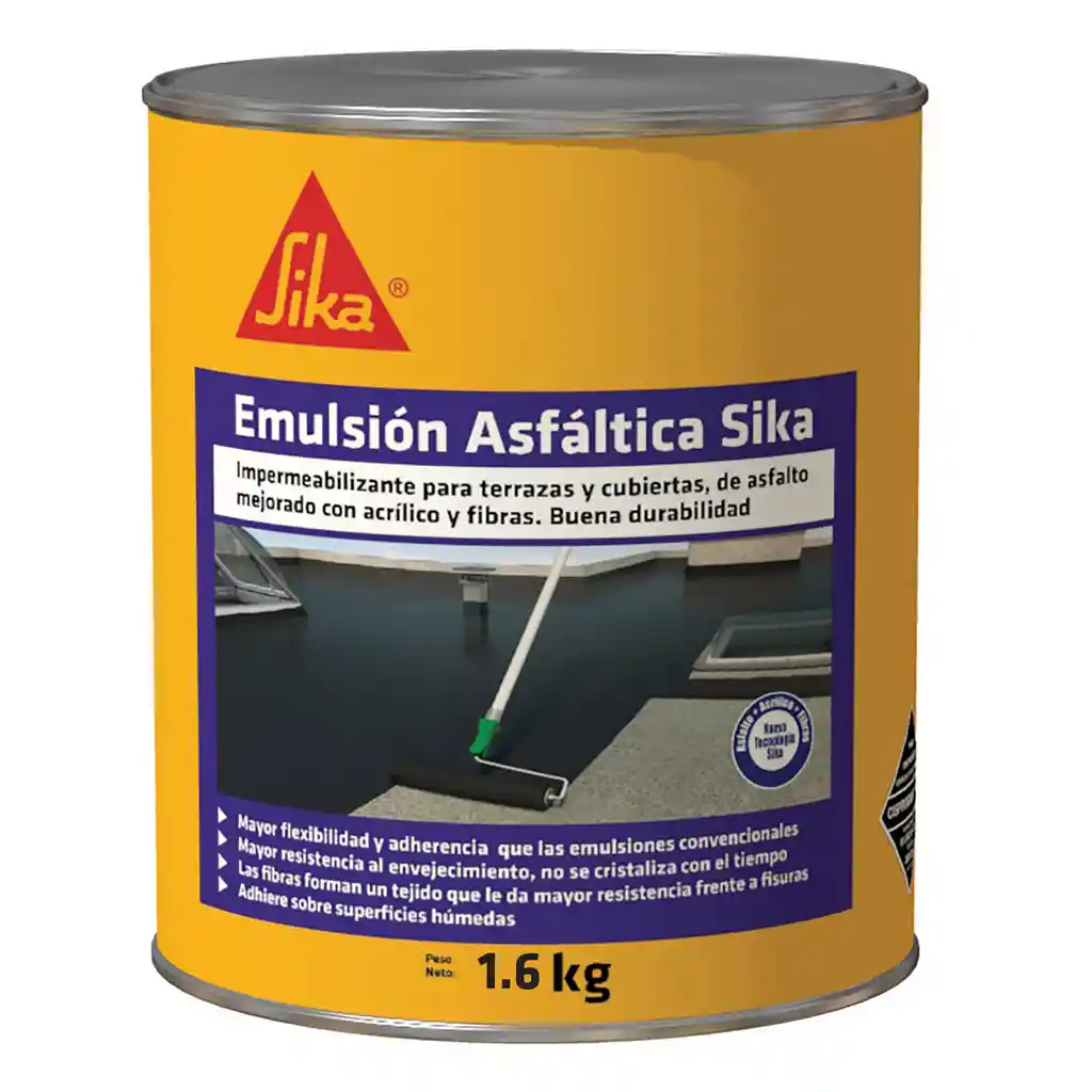 Sika Emulsión Asfáltica Impermeabilizante para cubierta 1.6kg