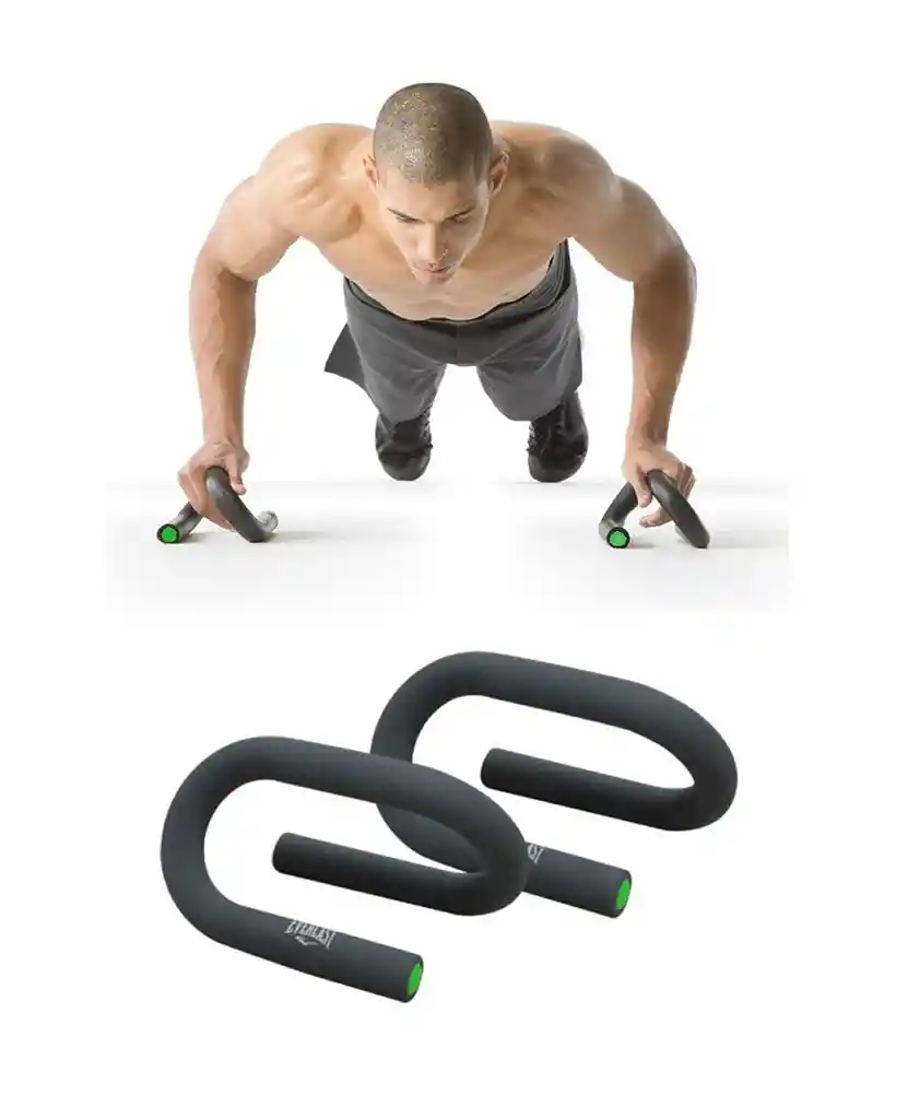 Flexiones De Pecho Push Up Bar Everlast - Negro Mate Gym