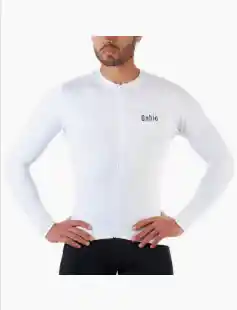 Jersey Blanco, manga larga Camiseta de Ciclismo para Hombre