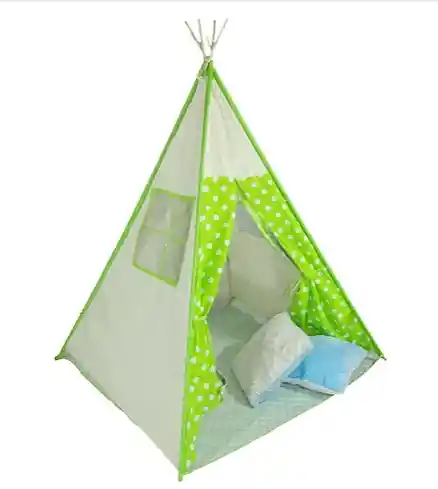 Teepee Para Niños Casita De Indios + Tapete + Dos Cojines