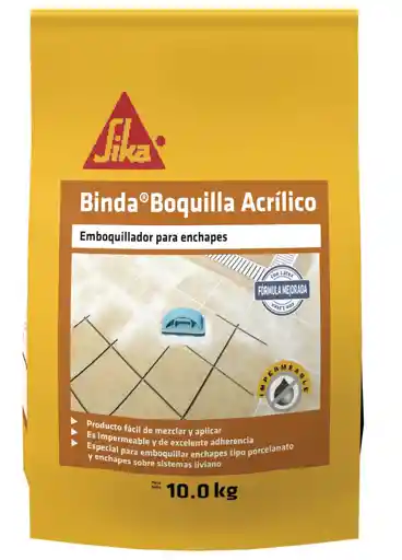 Sika Binda Boquilla Acrílico Mortero impermeable Blanco 10kg