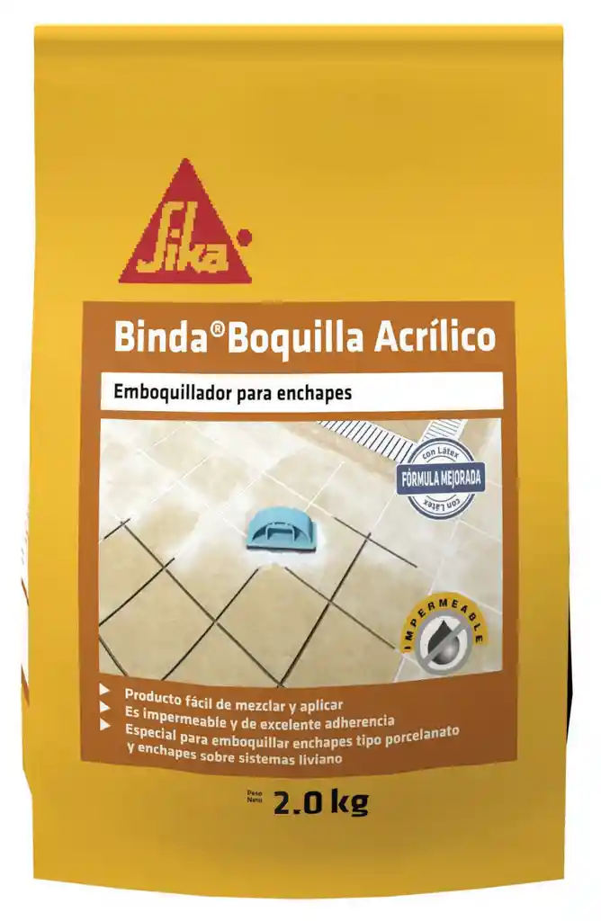 Sika Binda Boquilla Acrílico Mortero impermeable Blanco 2kg