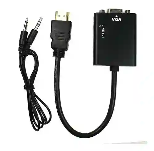 Convertidor Hdmi A Vga + Cable De Audio 3.5