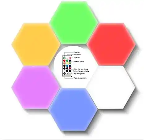 6 piezas de lampara para pared en forma hexagonal