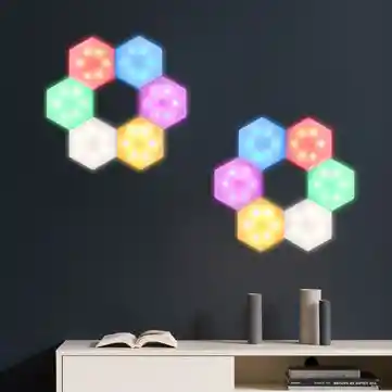 6 piezas de lampara para pared en forma hexagonal